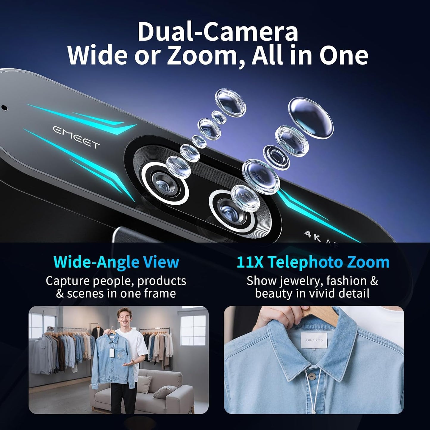 C60E Dual-Camera 4K Streaming Webcam
